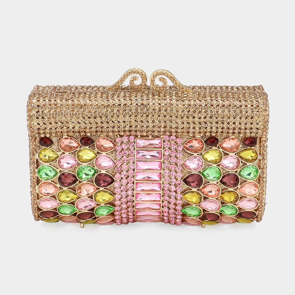 Teardrop Stone Cluster Embellished Bling Clutch / Tote / Shoulder Bag